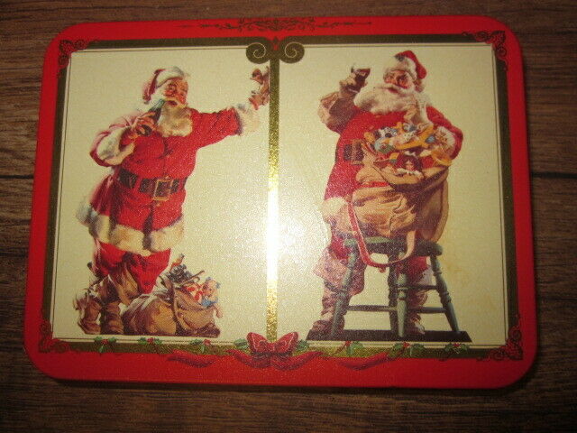 Vtg 1990's Santa Claus Christmas Coca-cola Nostalgia Playing Cards 2 Decks W Tin