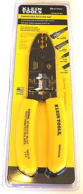 Klein Tools Coaxial Cable Crimper Stripper Cutting Pliers Rg6 Rg59 Vdv010-019
