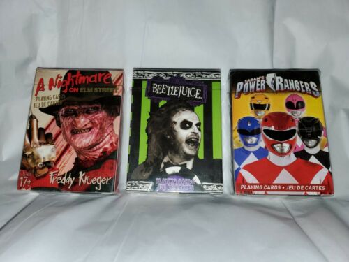Playing Card Lot Of 3 Beetlejuice A Nightmare On Elm Street Power Rangers